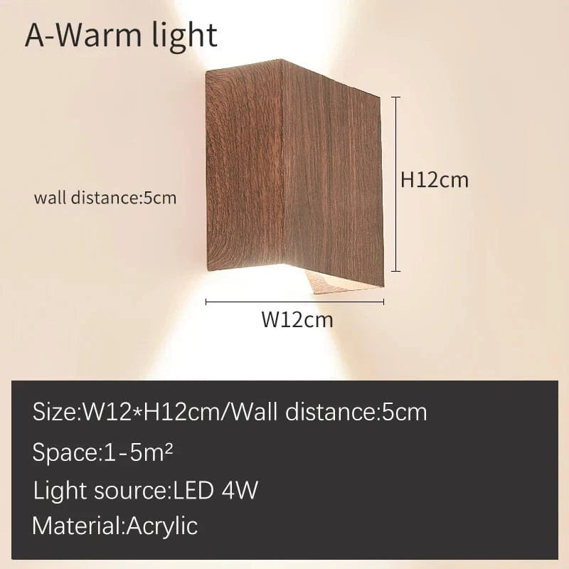 Applique murale Cube LED en bois et métal | Marco Lucetti A Lumière chaude