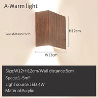 Applique murale Cube LED en bois et métal | Marco Lucetti A Lumière chaude