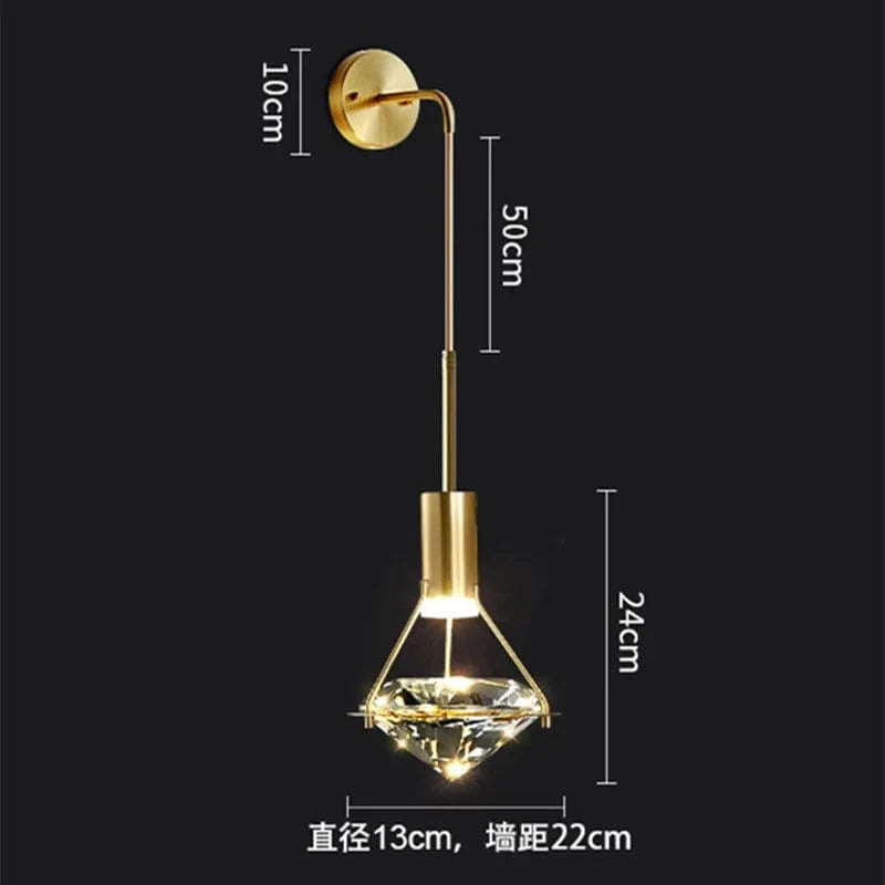 Applique murale cuivre de luxe pour chambre à coucher | Marco Lucetti Type B1 / Blanc chaud (2700-3500K)