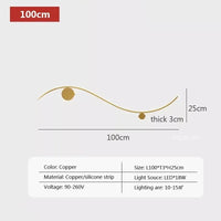 Applique Murale Cuivre Or Moderne | Marco Lucetti LWL127 Cuivre 100cm / Blanc froid