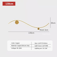 Applique Murale Cuivre Or Moderne | Marco Lucetti LWL127 Cuivre 130cm / Blanc froid