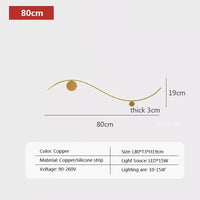 Applique Murale Cuivre Or Moderne | Marco Lucetti LWL127 Cuivre 80cm / Blanc froid