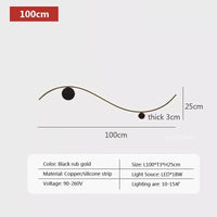 Applique Murale Cuivre Or Moderne | Marco Lucetti LWL127 Noir 100cm / Blanc froid