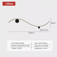 Applique Murale Cuivre Or Moderne | Marco Lucetti LWL127 Noir 130cm / Blanc froid