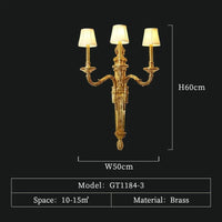 Applique murale cuivre Rococo Chic | Marco Lucetti 3 lumières L50 H60cm