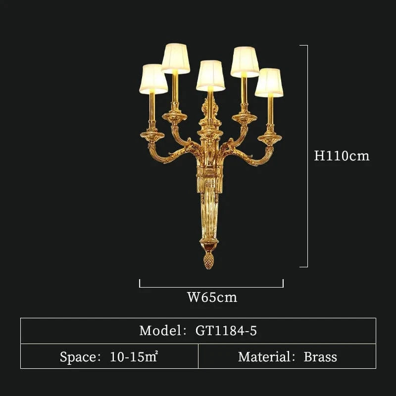 Applique murale cuivre Rococo Chic | Marco Lucetti 5 lumières L65 H110cm
