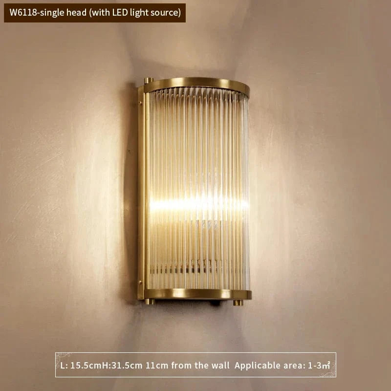 Applique Murale Cuivre Verre Clairelegant | Marco Lucetti H31,5cm-1 lumière / Blanc chaud (2700-3500K)