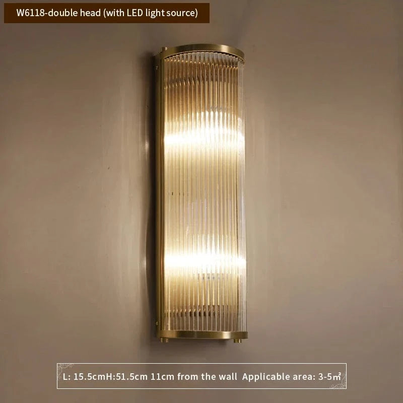 Applique Murale Cuivre Verre Clairelegant | Marco Lucetti H51,5cm-2 lumières / Blanc chaud (2700-3500K)