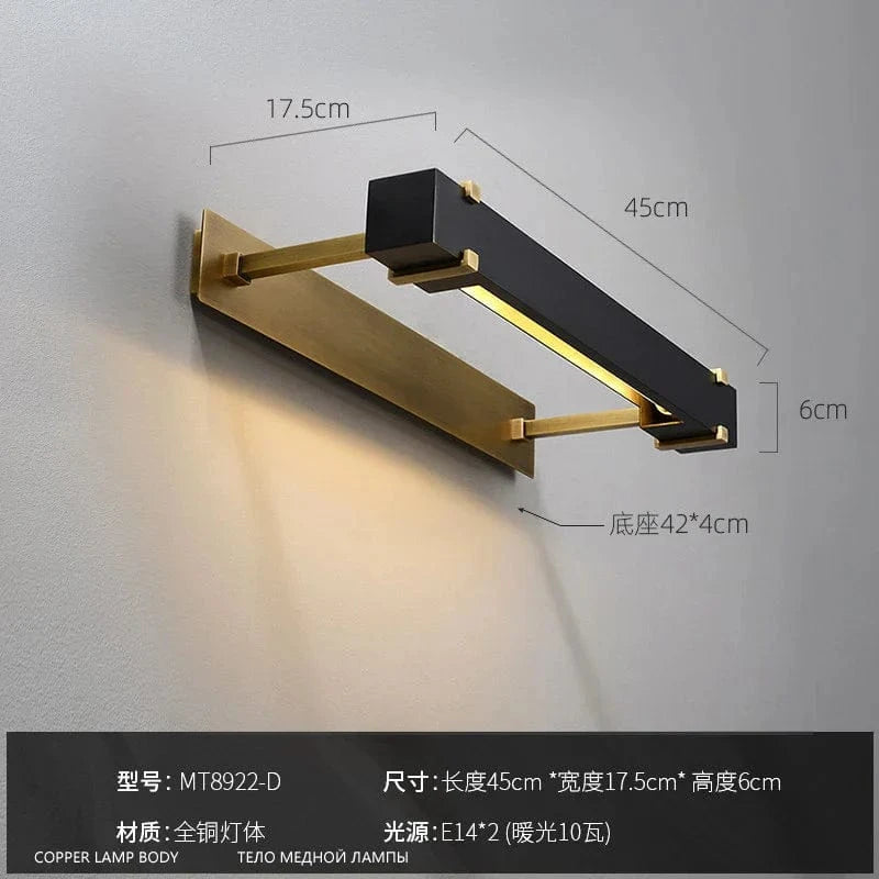 Applique murale cuivrée avec miroir | Marco Lucetti L45 E17,5 H6,5CM