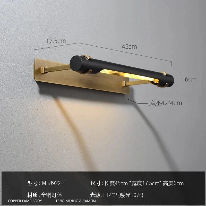 Applique murale cuivrée avec miroir | Marco Lucetti L45 E17 H6CM