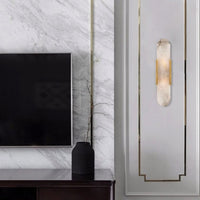 Applique murale cylindrique marbre blanc Aïda. | Marco Lucetti