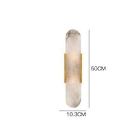 Applique murale cylindrique marbre blanc Aïda. | Marco Lucetti Doré 10.3 x 50 cm / Chaude