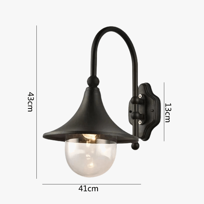 Applique murale d'extérieur noire élégante | Marco Lucetti Sans ampoule