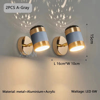 Applique murale de chevet nordique Starlight Glow | Marco Lucetti 2 pièces un gris / 3 Température de couleur / C.A. 220 V-240 V