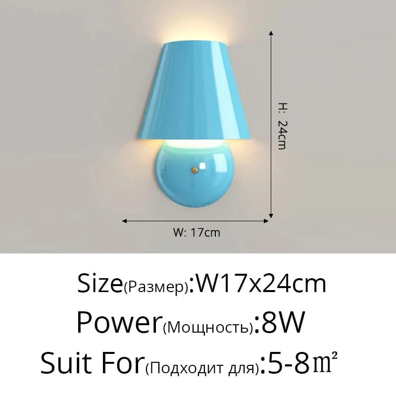 Applique murale de chevet Vent Crème | Marco Lucetti DG6116 Bleu L17x24cm / Blanc chaud (2700-3500K)