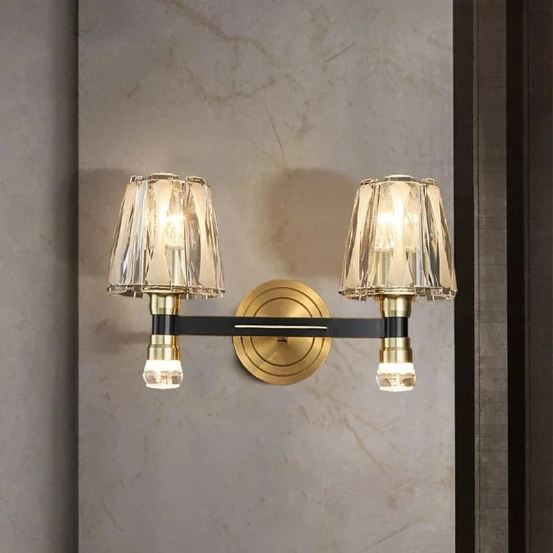 Applique murale de luxe américaine en cuivre et cristal - Édition Prestige | Marco Lucetti