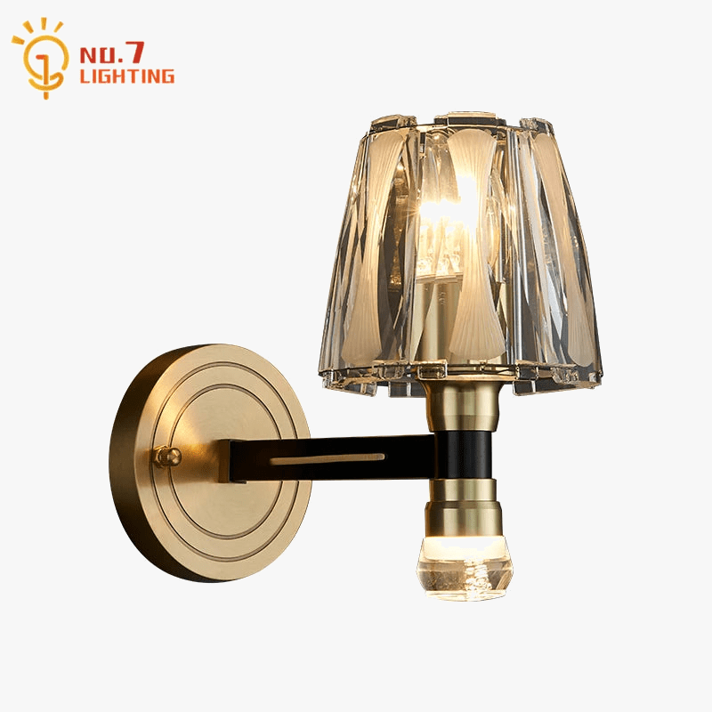 Applique murale de luxe américaine en cuivre et cristal - Édition Prestige | Marco Lucetti