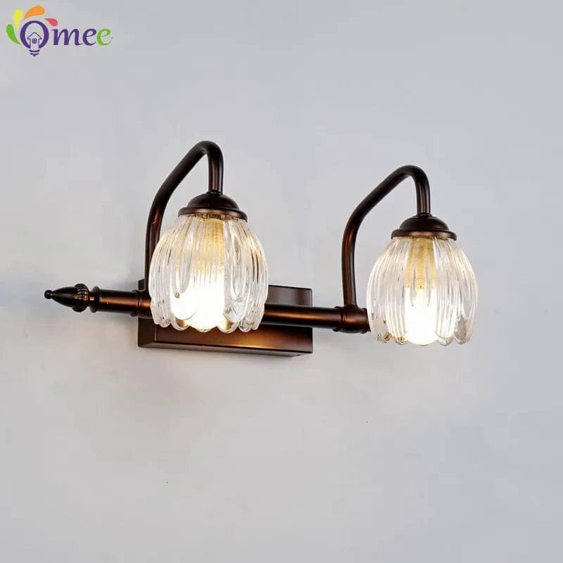 Applique murale de luxe contemporain en cuivre et cristal. | Marco Lucetti 2 têtes / Blanc chaud (2700-3500K)