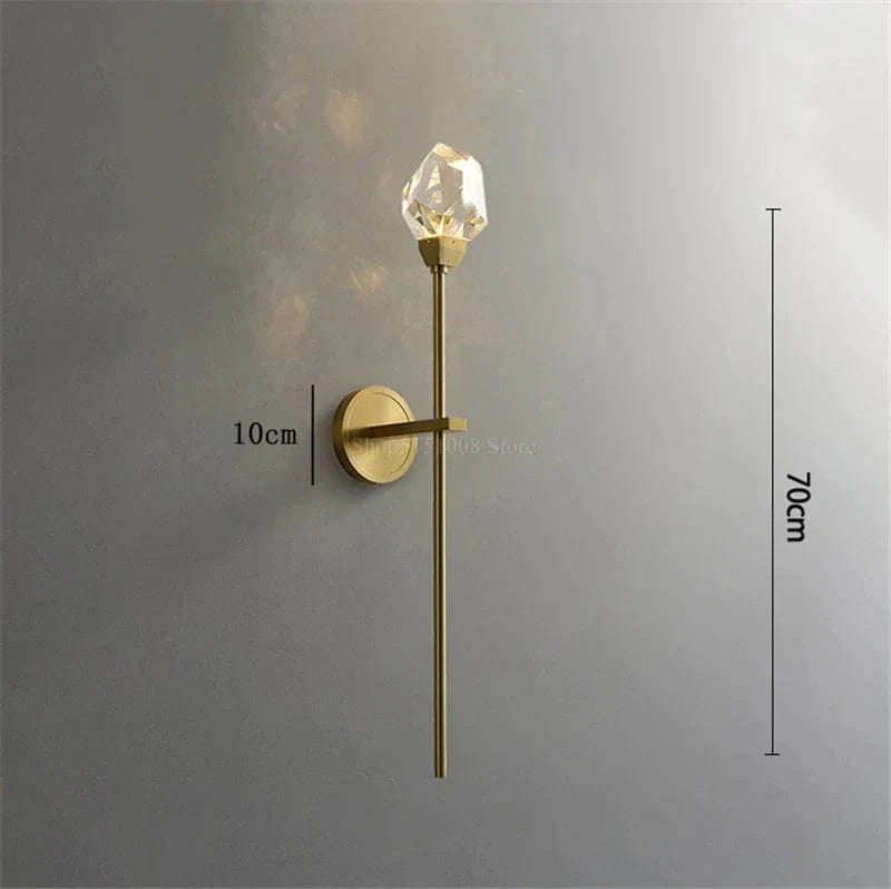 Applique murale de luxe en cristal moderne | Marco Lucetti Long / Lumière chaude