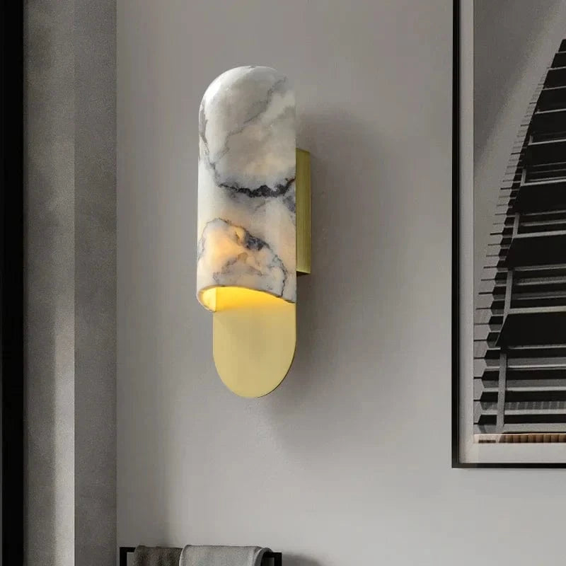 Applique murale de luxe en cuivre et marbre: Élégance suprême | Marco Lucetti