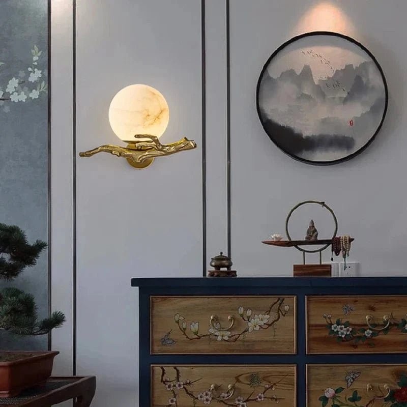 Applique murale de luxe en cuivre et marbre naturel | Marco Lucetti