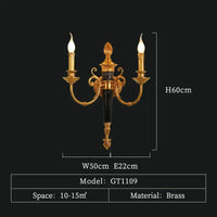 Applique murale de luxe en cuivre massif pour hôtellerie | Marco Lucetti L50 H60 E22cm