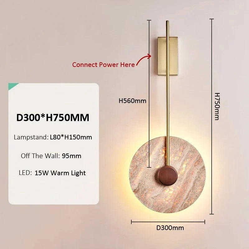 Applique murale de luxe en marbre et cuivre | Marco Lucetti Cuivré
