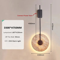 Applique murale de luxe en marbre et cuivre | Marco Lucetti Noir