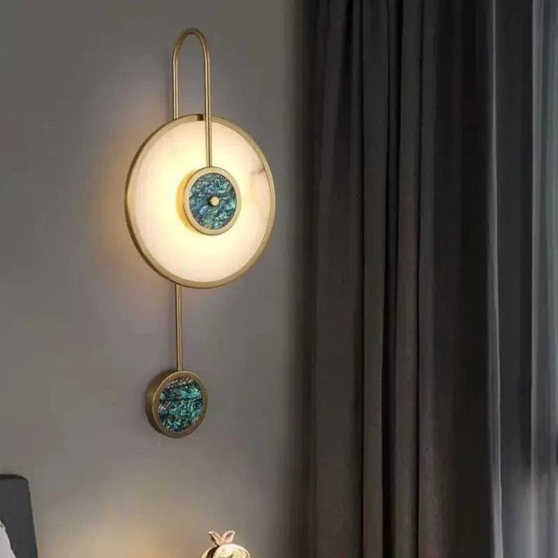 Applique murale de luxe en marbre incrustée de pierres précieuses | Marco Lucetti