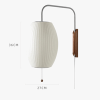 Applique murale de luxe en soie avec interrupteur à tirer et bras en bois | Marco Lucetti