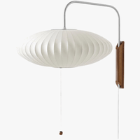 Applique murale de luxe en soie avec interrupteur à tirer et bras en bois | Marco Lucetti