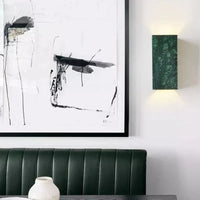 Applique murale de luxe européen en marbre vert naturel avec éclairage LED - Style moderne pour couloir, salon et chambre | Marco Lucetti