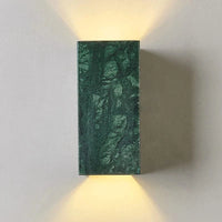 Applique murale de luxe européen en marbre vert naturel avec éclairage LED - Style moderne pour couloir, salon et chambre | Marco Lucetti