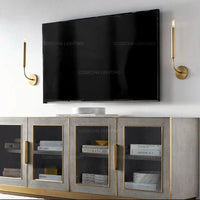 Applique murale de miroir d'or vintage en bronze antique pour une chambre au style Art Déco. | Marco Lucetti