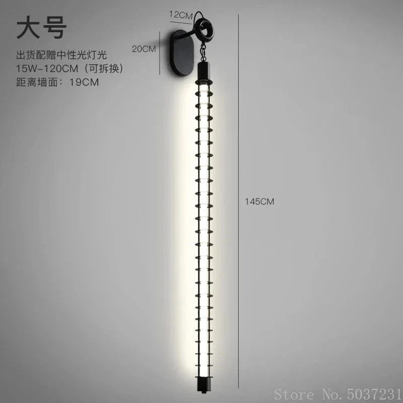 Applique murale DEL industrielle vintage en fer avec chaîne créative. | Marco Lucetti Grand / Blanc naturel (3 500-5 500 K).