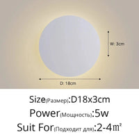 Applique murale DEL tactile nordique pour allée escalier entrée. | Marco Lucetti Blanc D18x3cm 5W / Blanc chaud (2700-3500K)