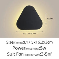 Applique murale DEL tactile nordique pour allée escalier entrée. | Marco Lucetti Noir L17x16cm 5W / Blanc chaud (2700-3500K)