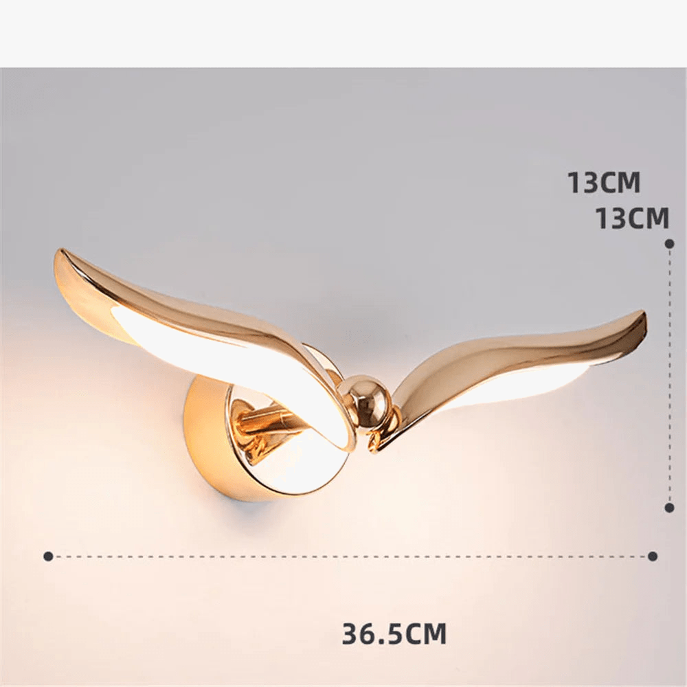 Applique murale Deluxe à LED en forme de mouette dorée | Marco Lucetti