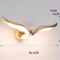 Applique murale Deluxe à LED en forme de mouette dorée | Marco Lucetti 2 têtes