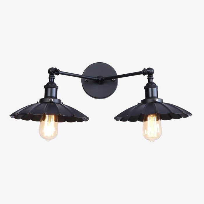 Applique murale design à LED - Luminaire mural double lampes métal retro Light | Marco Lucetti Noir