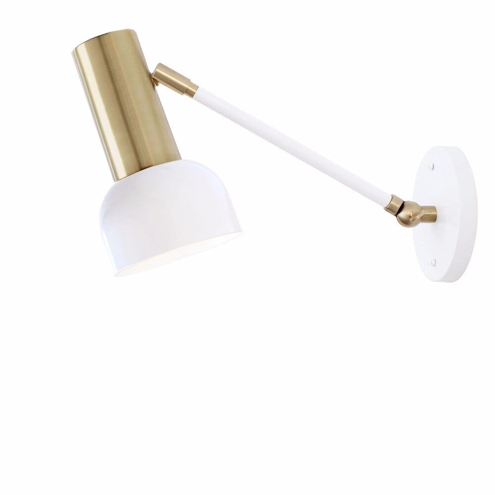 Applique murale design "Armée" avec bras en métal ajustable | Marco Lucetti Blanc et doré