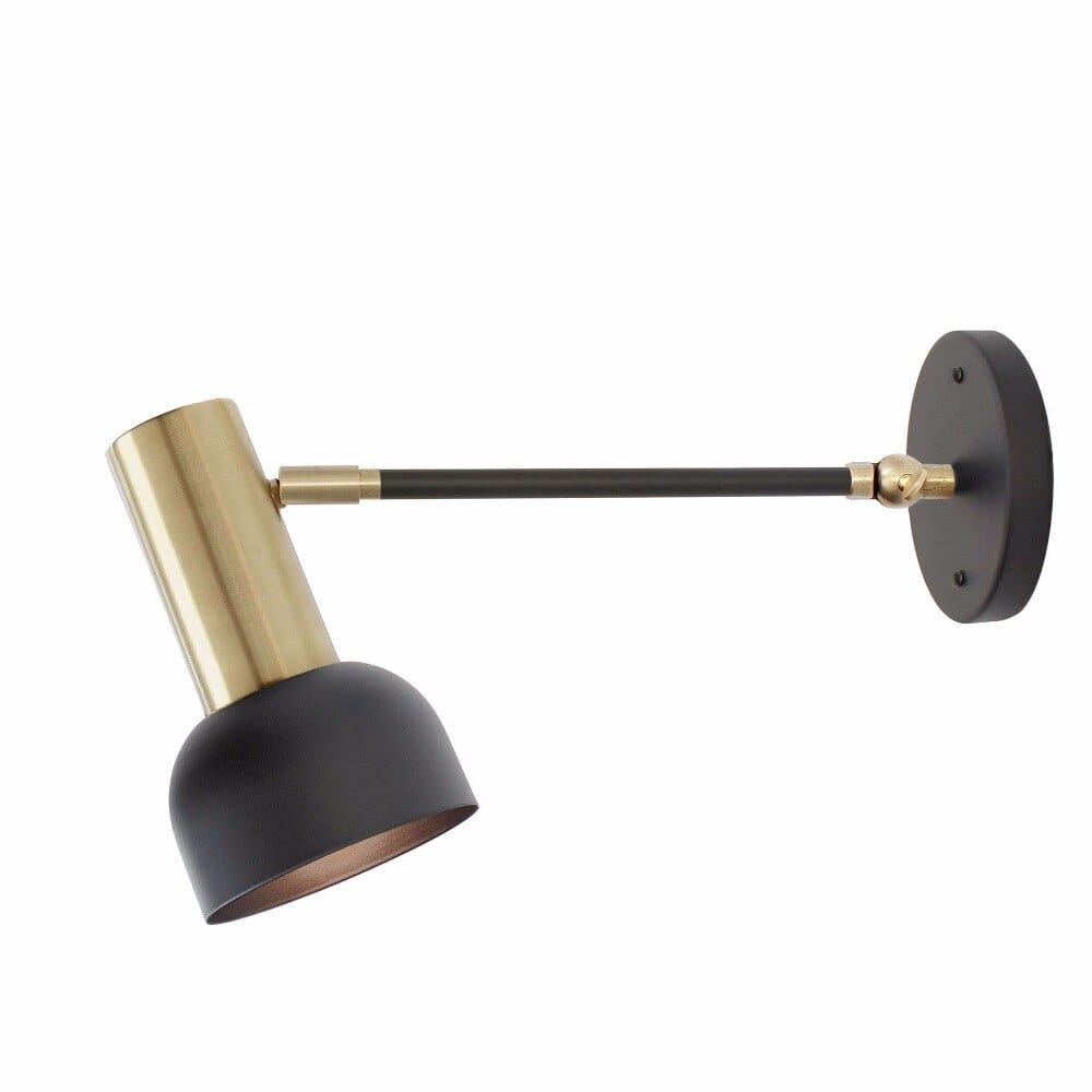 Applique murale design "Armée" avec bras en métal ajustable | Marco Lucetti Noir et doré