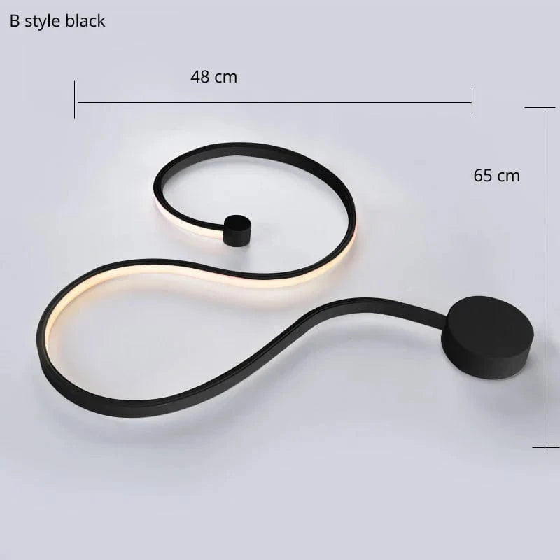Applique murale design en acrylique et fer LED pour une décoration tendance | Marco Lucetti B 65CM noir / CHINE / Blanc chaud