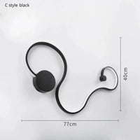 Applique murale design en acrylique et fer LED pour une décoration tendance | Marco Lucetti C 77CM noir / CHINE / Blanc chaud
