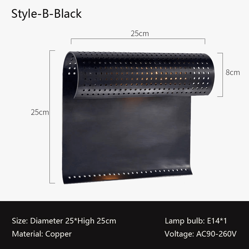 Applique murale design en cuivre avec finition métallique et bords roulés | Marco Lucetti