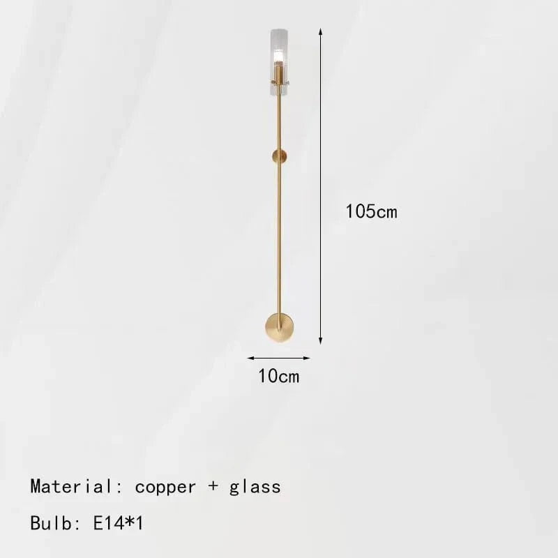 Applique murale design en cuivre noir et or | Marco Lucetti Verre doré-transparent / Lumière chaude