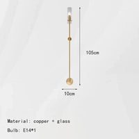 Applique murale design en cuivre noir et or | Marco Lucetti Verre doré-transparent / Lumière chaude