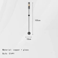 Applique murale design en cuivre noir et or | Marco Lucetti Verre noir-gris / Lumière naturelle