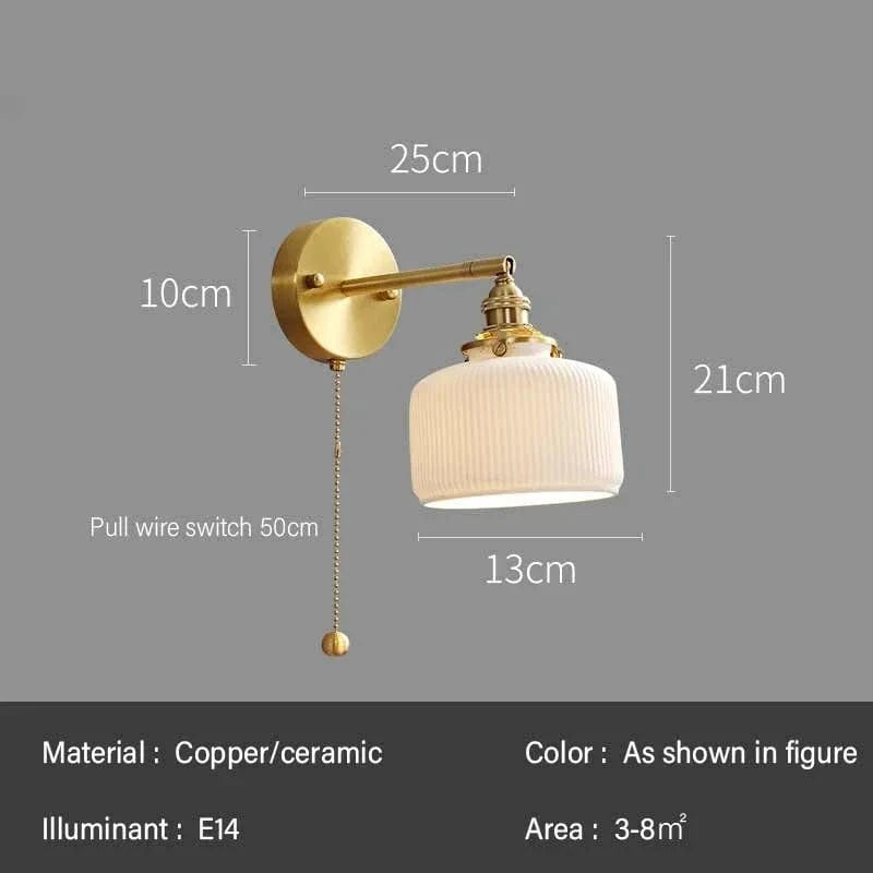 Applique murale design en laiton et céramique | Marco Lucetti Interrupteur à fil A-Pull