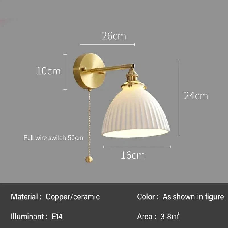 Applique murale design en laiton et céramique | Marco Lucetti Interrupteur à fil B-Pull